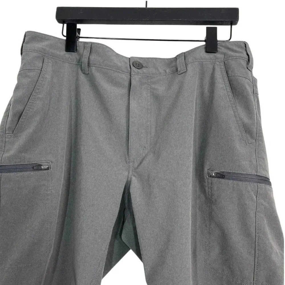 Eddie Bauer Flexion Amphib Men's Gray Hybrid Outdoor Hiking Shorts Sz 36 Stretch
